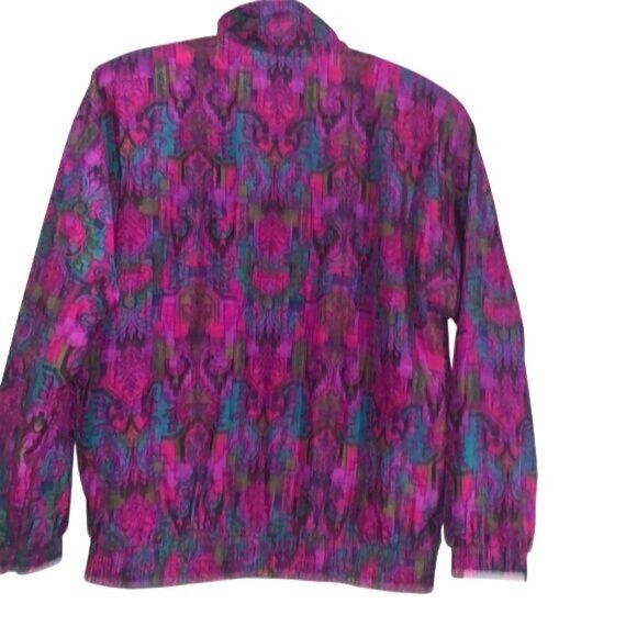 Lavon Petites Retro Tracksuit Jacket & Pants Nylon PM Purple & Multicolor - Picture 9 of 14